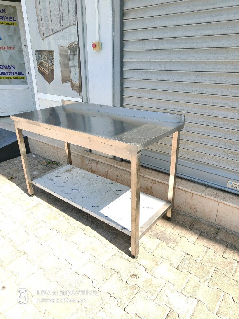 krom çalışma tezgahı hazır mutfak taban raflı krom tezgah - 13