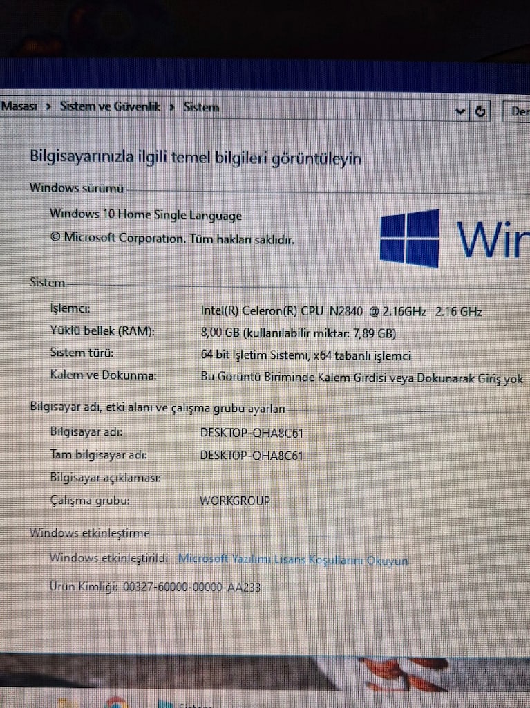 Laptop CASPER 8GB Ram 256GB SSD Pili Yeni - 5