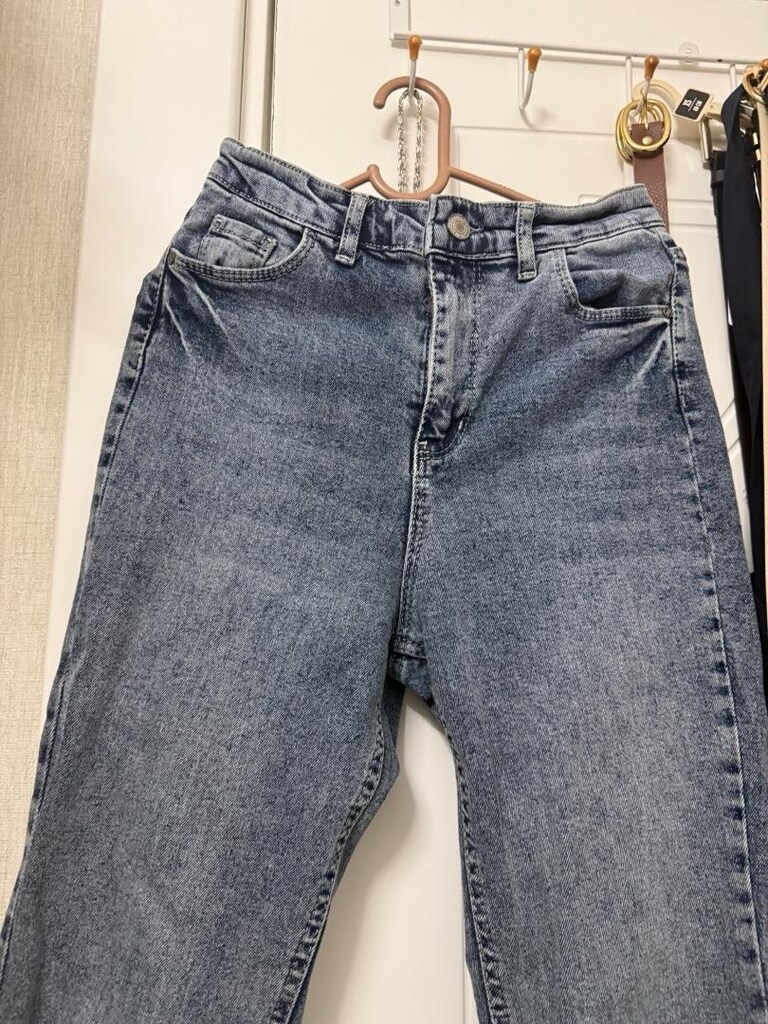 Yüksek Bel Açık Mavi Denim Jean - 4