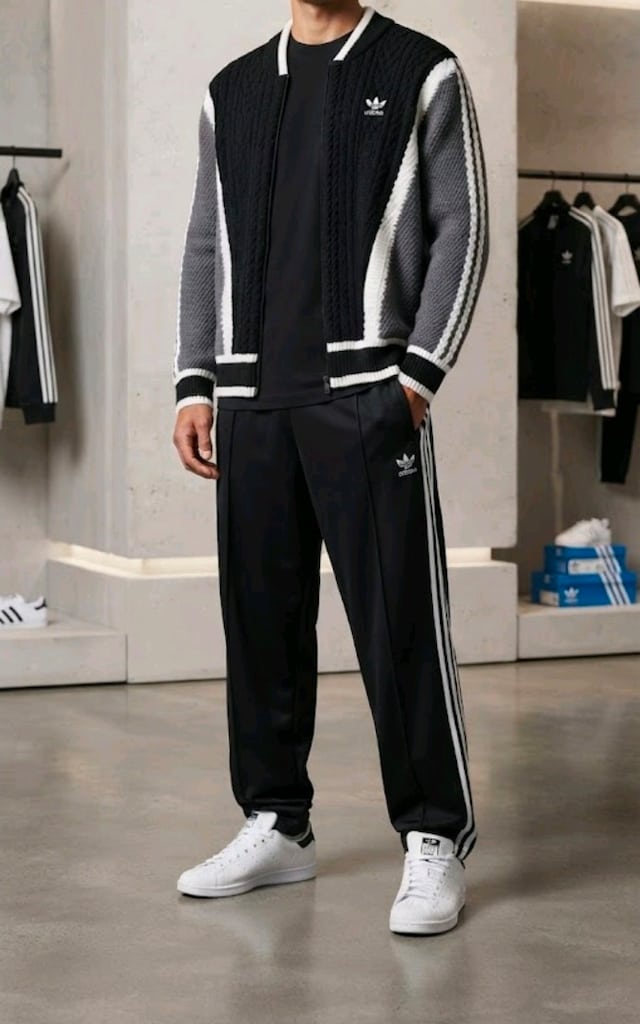 Adidas Siyah Beyaz Gri Hırka - 5