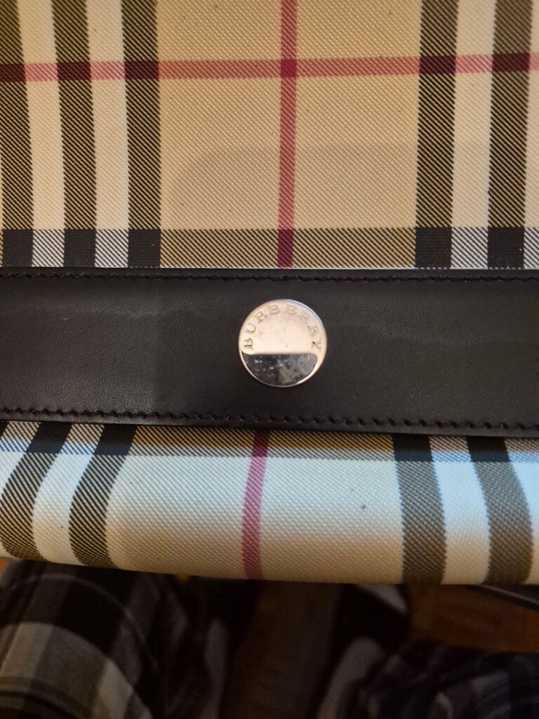 Burberry Nova Check Canvas Flap Sırt omuz Çantası Orijinal - 2