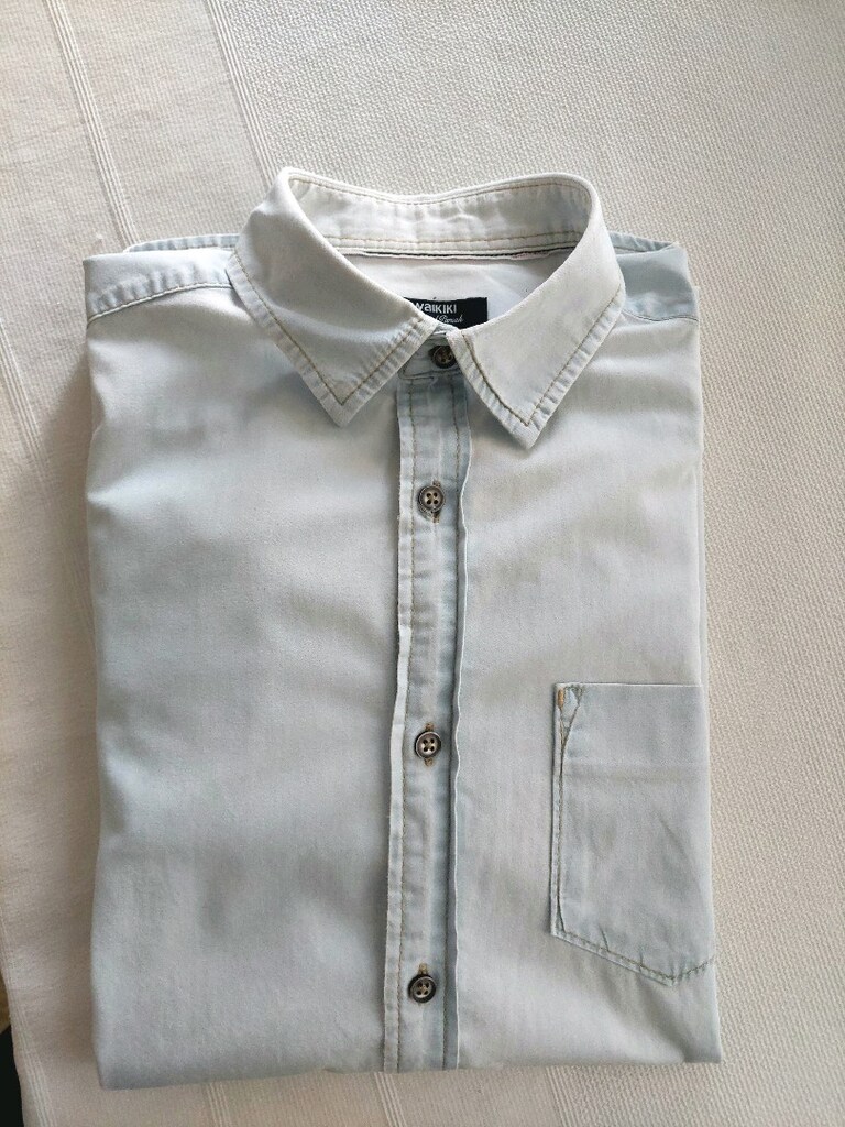 LCW erkek buz mavi denim model gömlek - 7