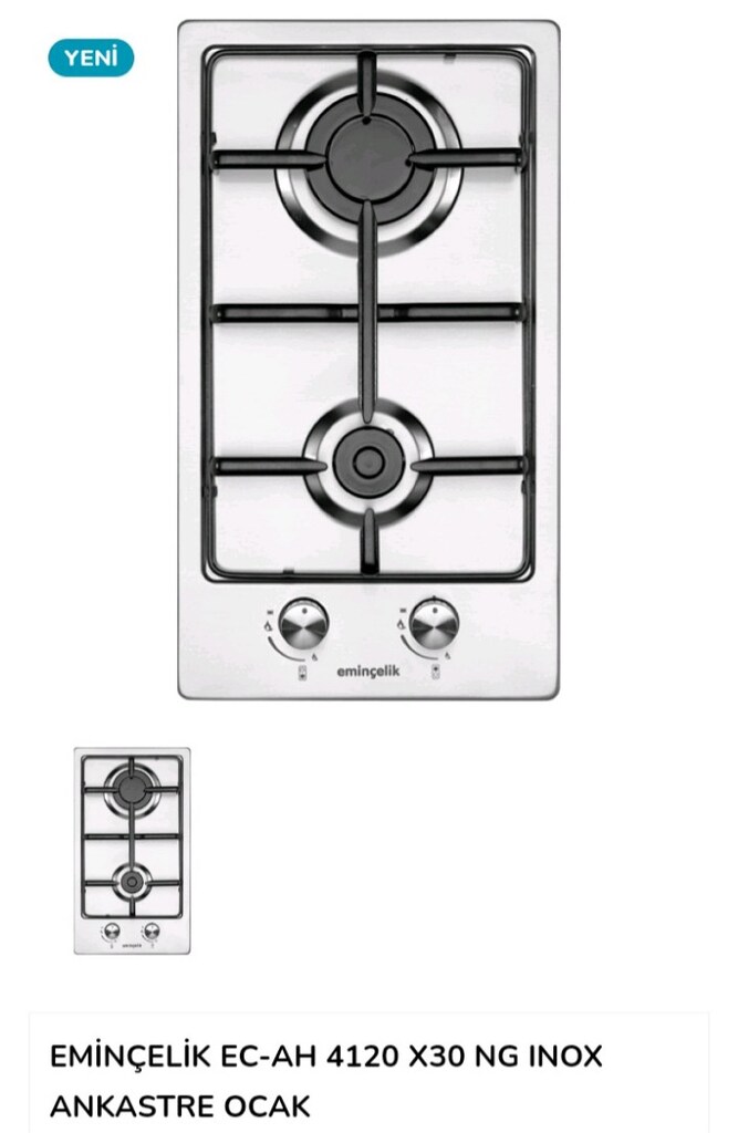 Eminçelik Ankastre 2 li inox Çelik ocak 3.250 TL - 4