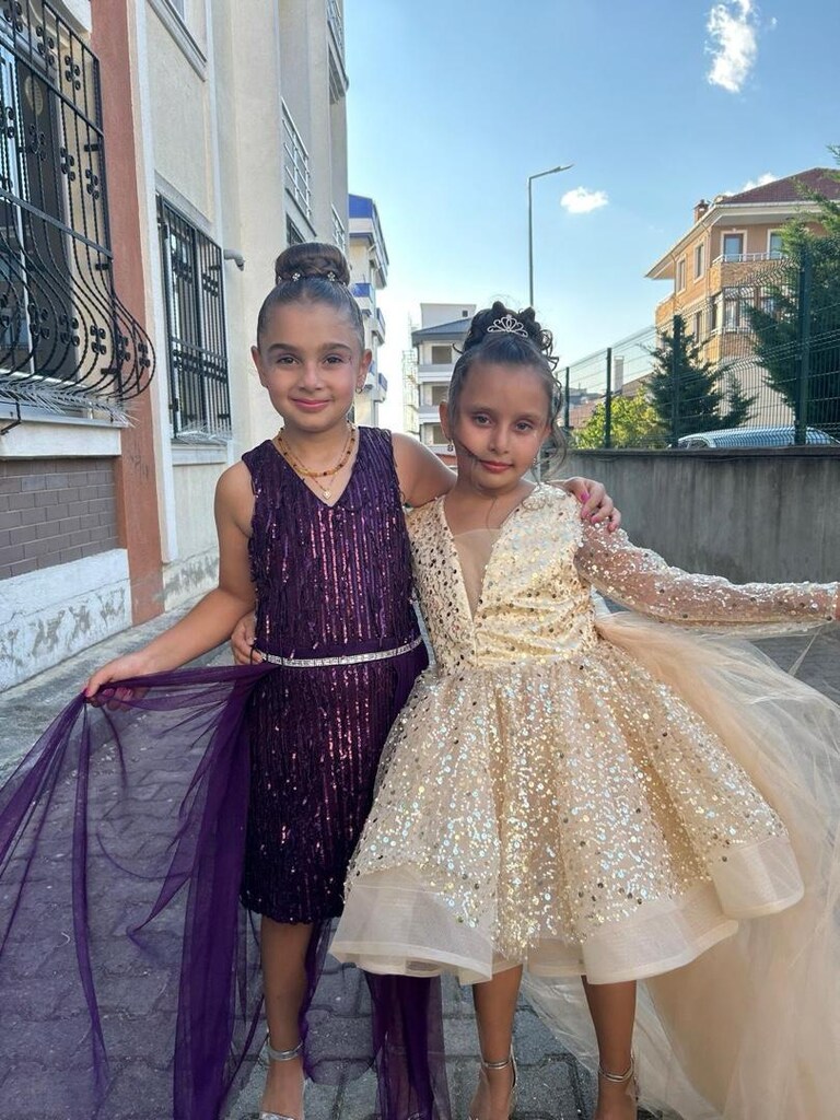 8 yas kiz cocuk abiye gold - 5
