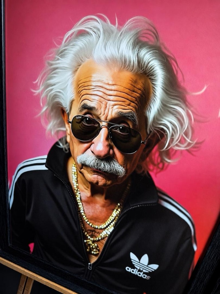 Bilim İnsanı Pop-Art Camlı Çerçeveli Tablo 48×67 cm - 2