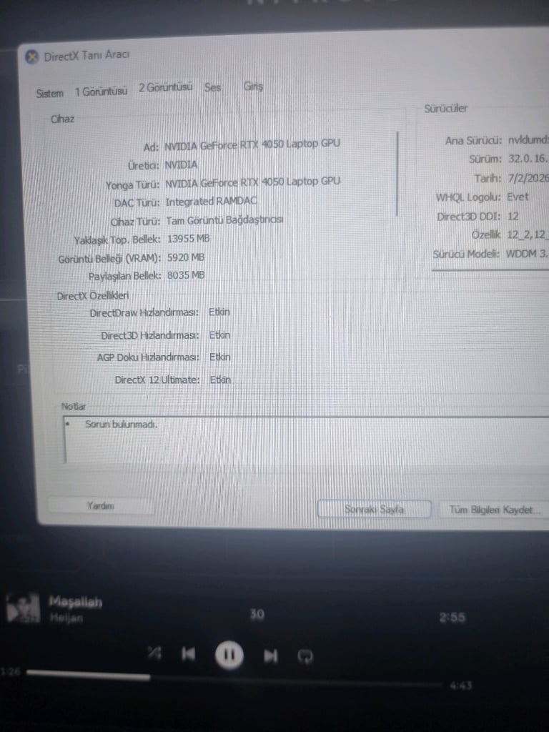 Nitro acer 5 i5 12. nesil rtx4050 - 3