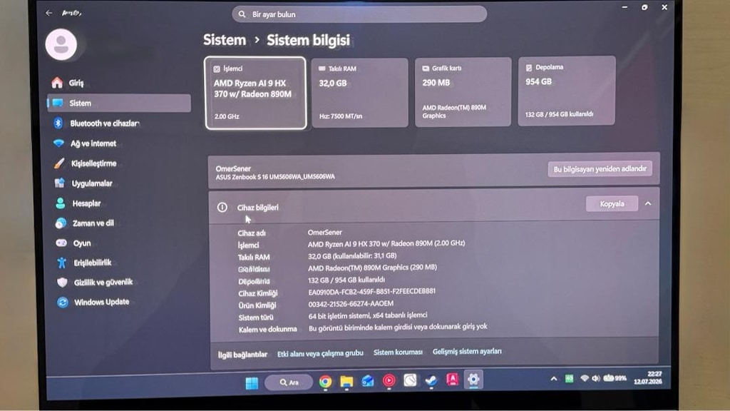 ASUS Zenbook S16 OLED 3K UM5606WA RAM32 GB SSD 1TB - 10
