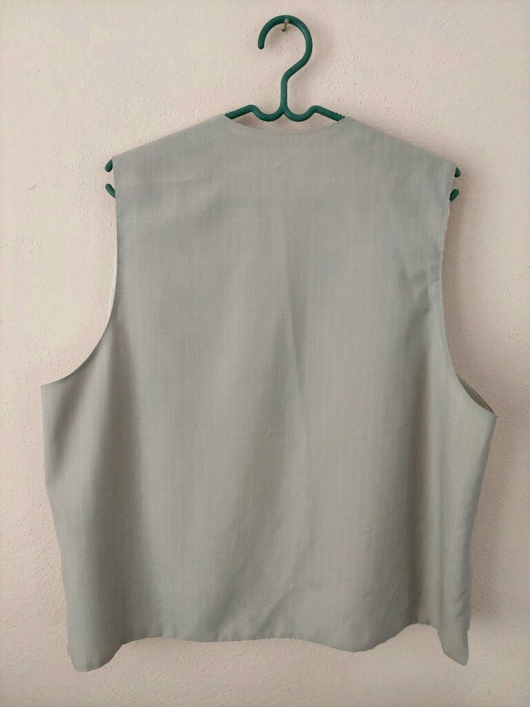Erkek sis yeşili çizgili cepli yelek - 5