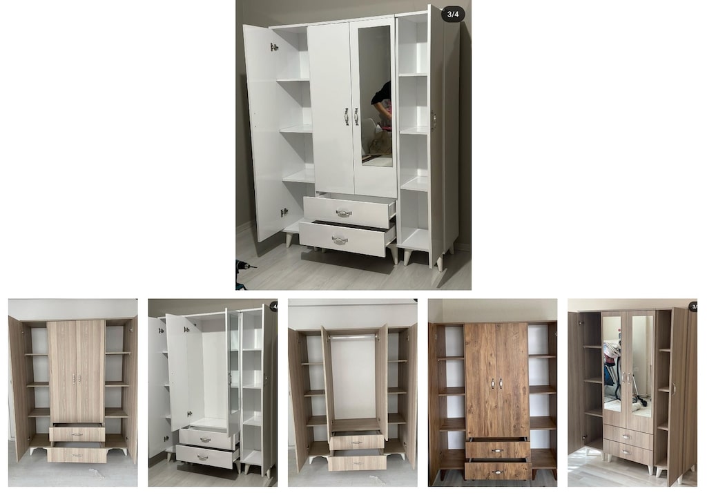4 kapaklı elbise dolabı yxoppgesvc - 6