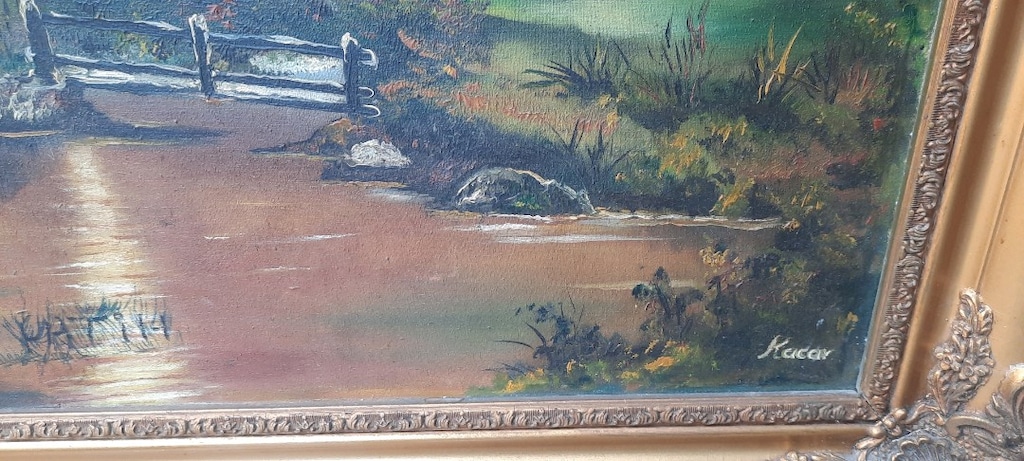 60 cm 110 cm çok eski yağlı boya tablo - 4