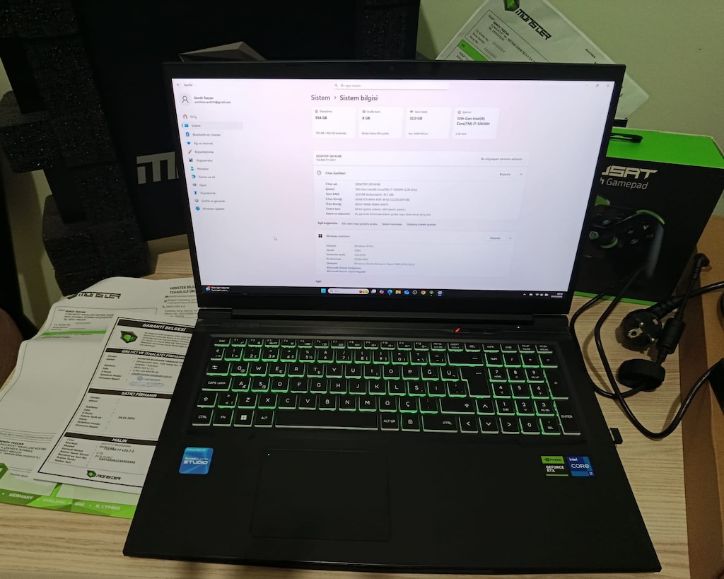 MONSTER TULPAR T7 -RTX 4060- OYUNCU LAPTOP ÖZEL SERİ - 6