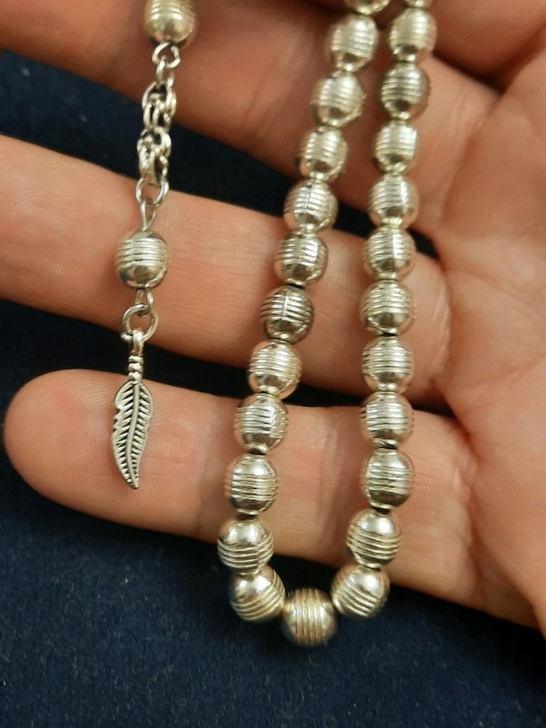 gümüş kaplama mini boy alpaka tesbih - 3