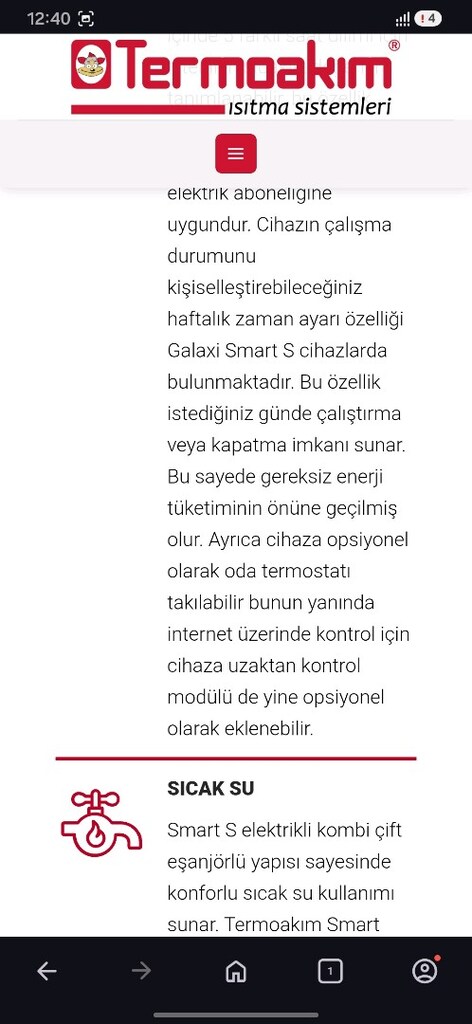 Termoakım Galaxi Smart S 24 kW Elektrikli Kombi - 7