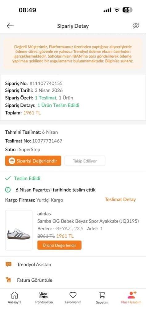 Adidas Samba Sıfırdan Farksız Bebek Ayakkabısı - 5