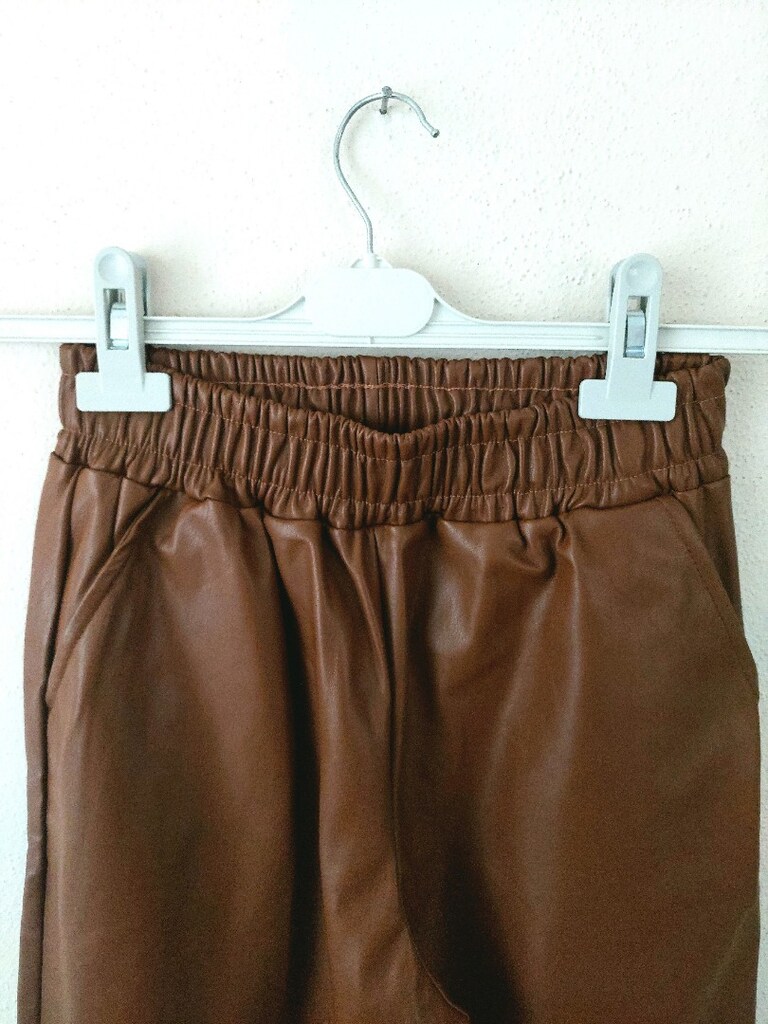 PRENSES suni deri jogger tayt pantolon - 3
