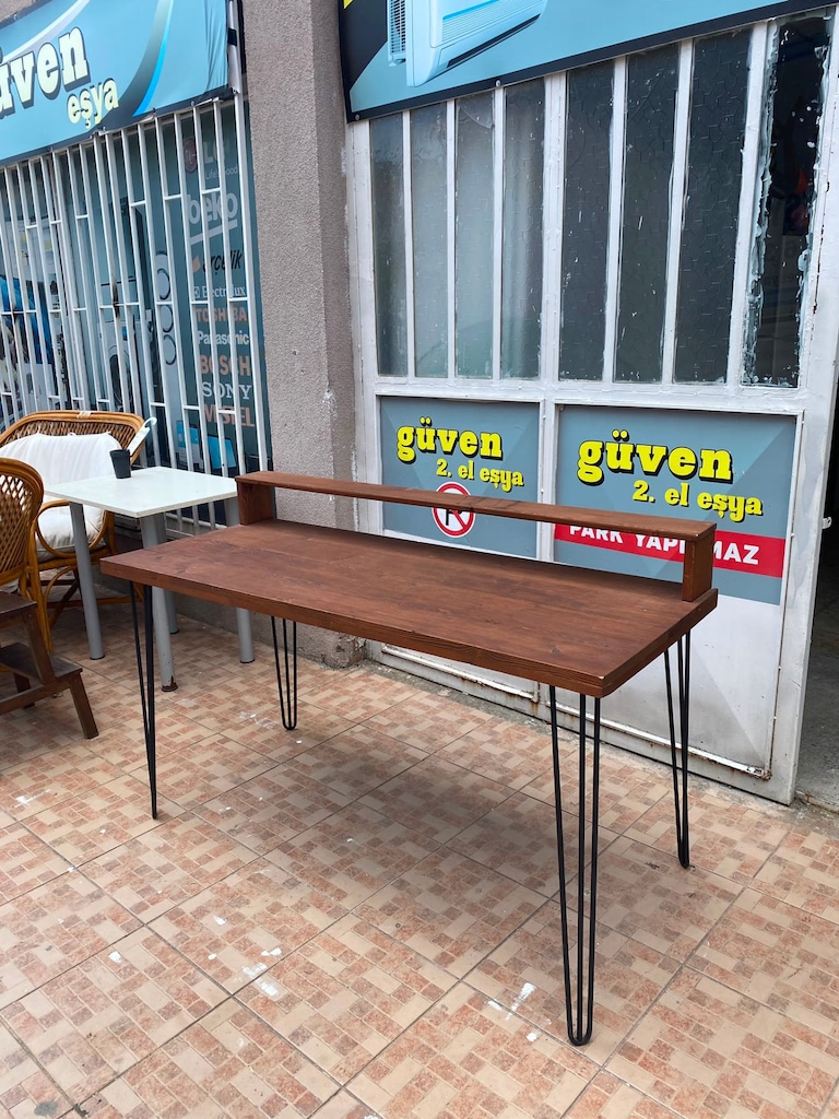 2. EL FERFORJE AYAKLI AHŞAP ÇALIŞMA MASASI - 4