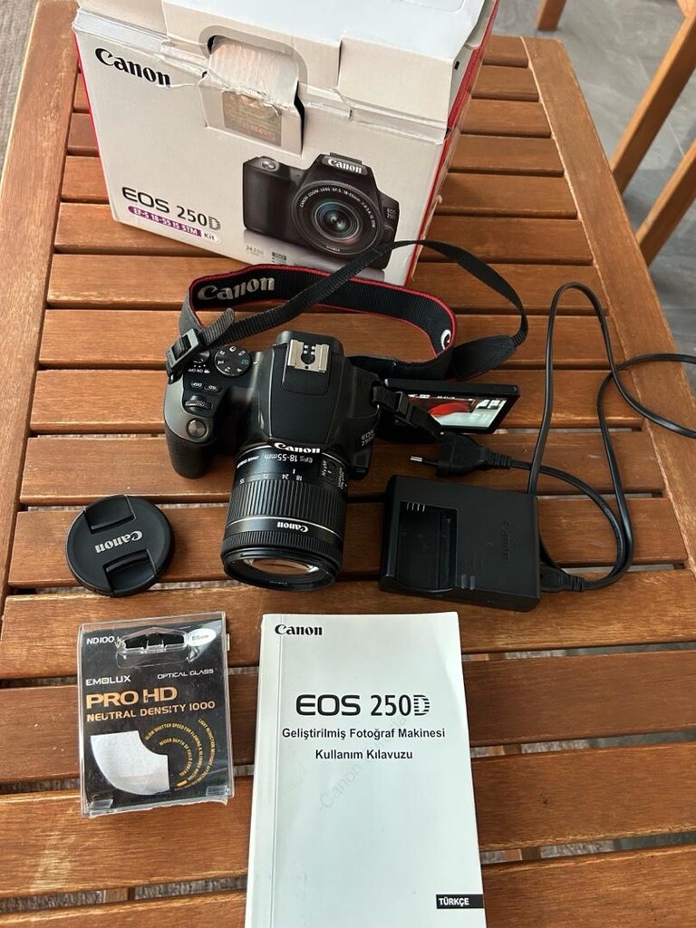 Canon eos 250D FOTOĞRAF MAKİNESİ + 18-55mm lens+ ND10 stop filtre - 3