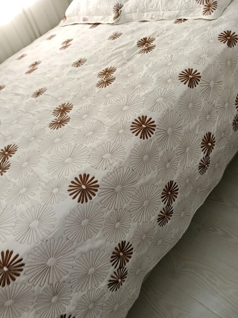 Kapitone Yatak Örtüsü Çiçek Desenli - 2