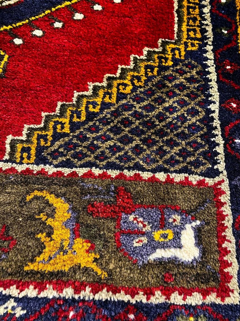 90x183... Yahyalı Kirman El dokuma kök boya sıfır sandık yenisi .. - 4