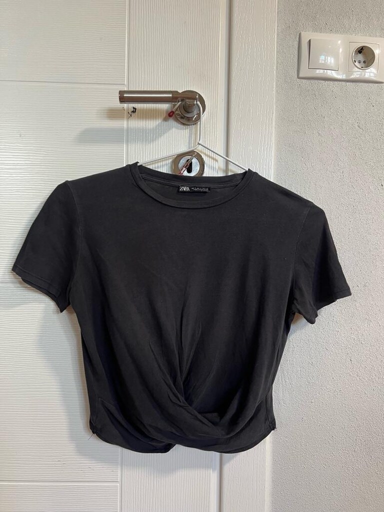 Siyah Beli Bağcıklı T-Shirt - 8