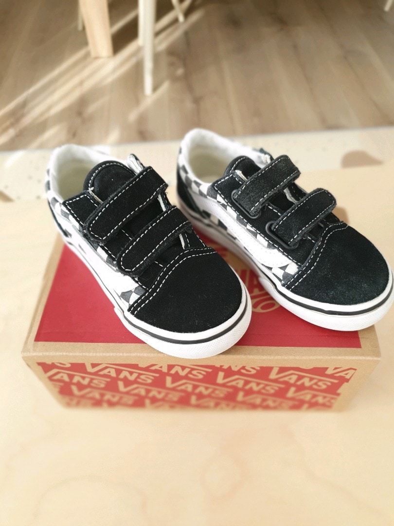 Siyah Vans Erkek Bebek Çocuk Cırtlı Spor Ayakkabı Süet - 3