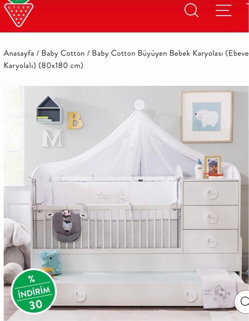 acil satılık - çilek baby cotton oda takımı