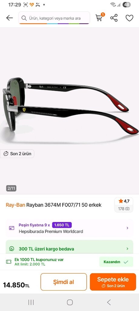 RAY-BAN SCUDERİA FERRARİ 3674 M ÖZEL SERİ - 10