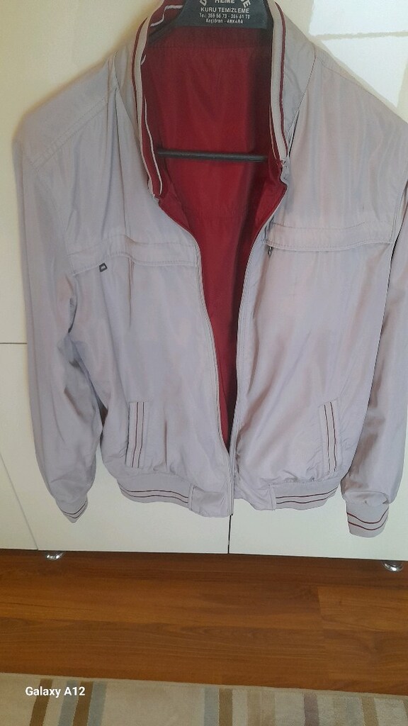 Çift yönlü krem bordo renk mont - 3