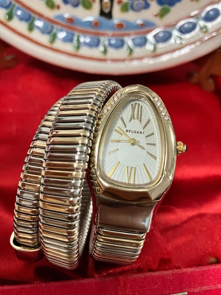 Bvlgari İki Renkli Metal yılan kordunlu kadın saat.. - 2