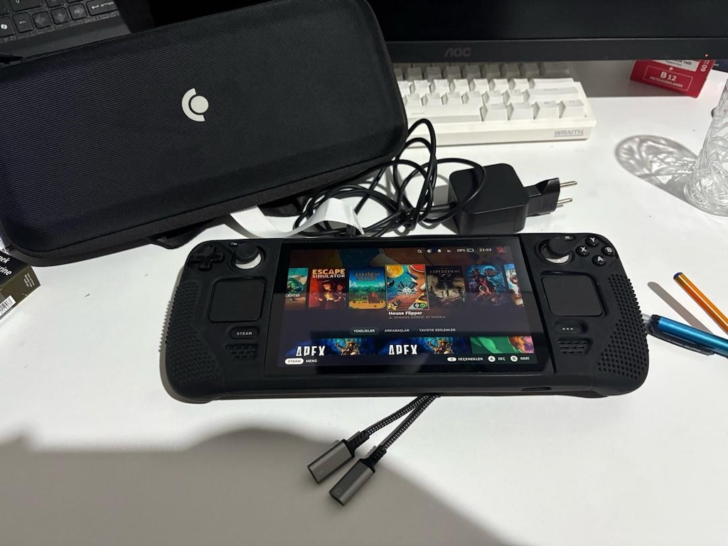HAZIR SET FULL AKSESUARLI & KILIFLI STEAM DECK 64 GB LCD SET + 256 GB - 7