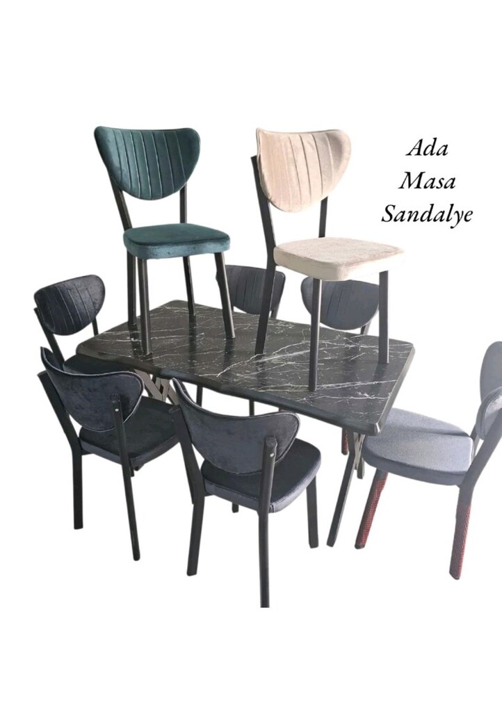 Kampanyalı fiyattan Kütük MDF sabit masa 6 sandalye - 4