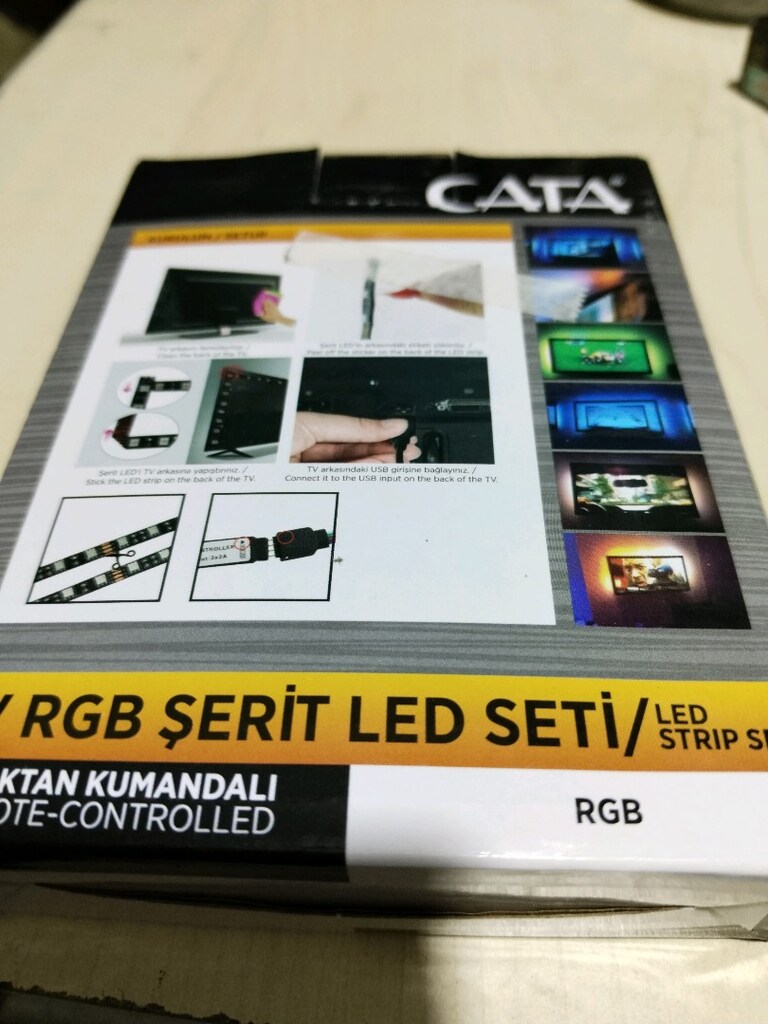 YENİ KUTUSUNDA CATA 3 METRE KUMANDALI RGB ŞERİT LED SETİ - 8