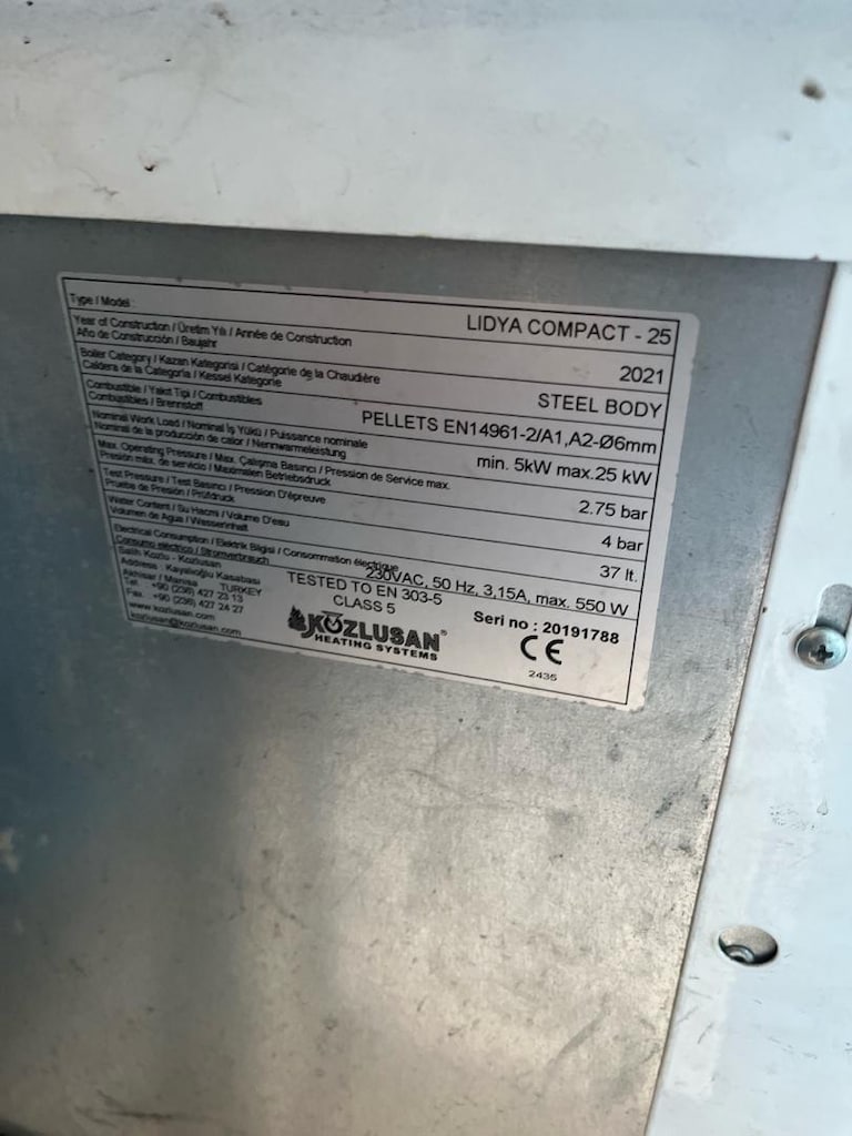 Satılık Kozlusan Lidya Compact 25 kW Pelet Kazanı, Temiz ve Sorunsuz. - 6