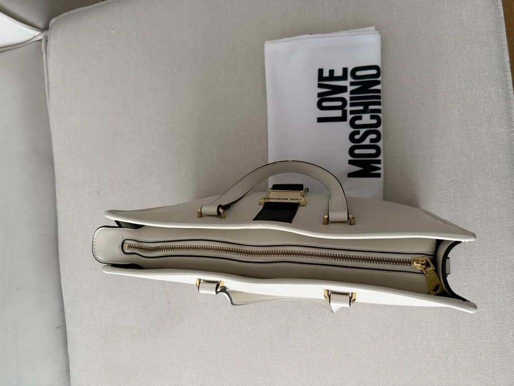 Love Moschino Beyaz/Ekru Lüks Tote Çanta - 6