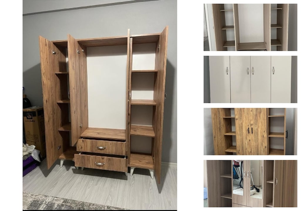 4 kapaklı elbise dolabı axbqnuwltz - 3