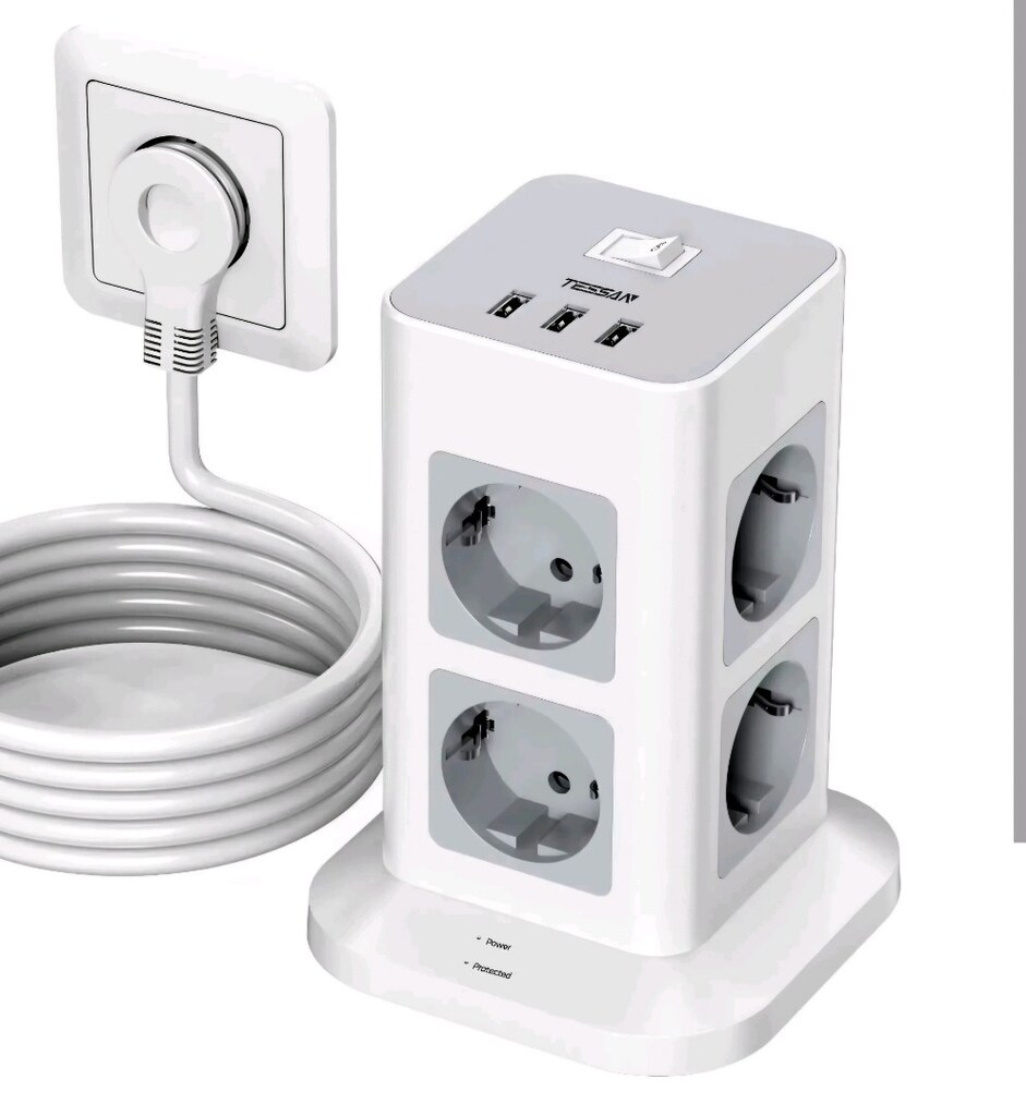 TESSAN 11 IN 1 AKIM KORUMALI 3600W 16A 1700 JOULE 2 METRE ÇOKLU PRİZ - 2