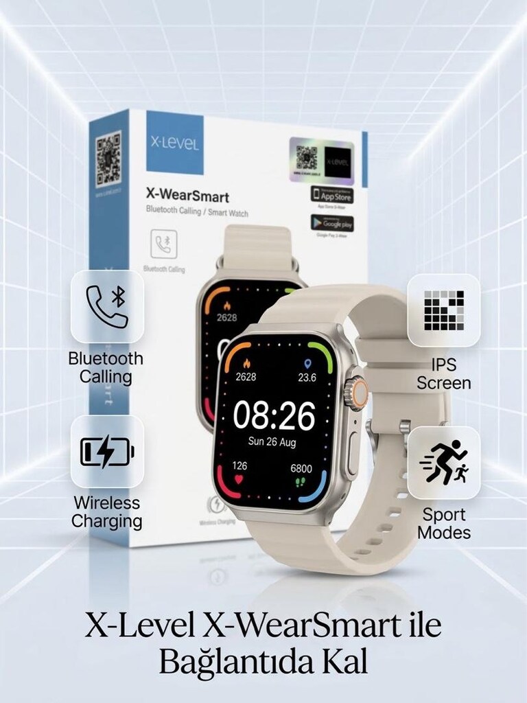 Sıfır Kutulu X-Level X-WearSmart Akıllı Saat - Bluetooth Görüşme & Spo - 3