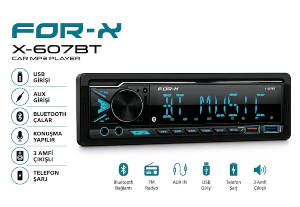 FOR-X X-607BT 3 ANFİ CİKİSİ RENKLİ EKRAN GENİŞ SOĞUTUCU - 2