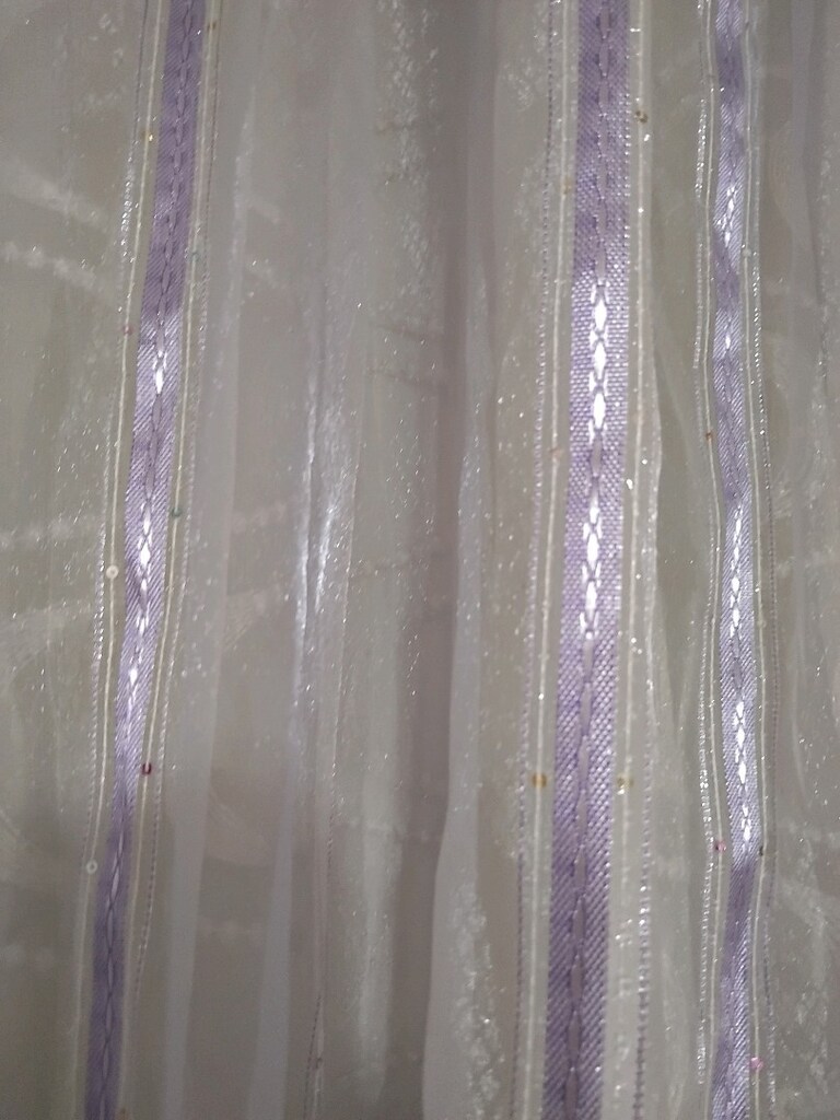 500/260 cm tül beyaz ,mor çizgili - 12