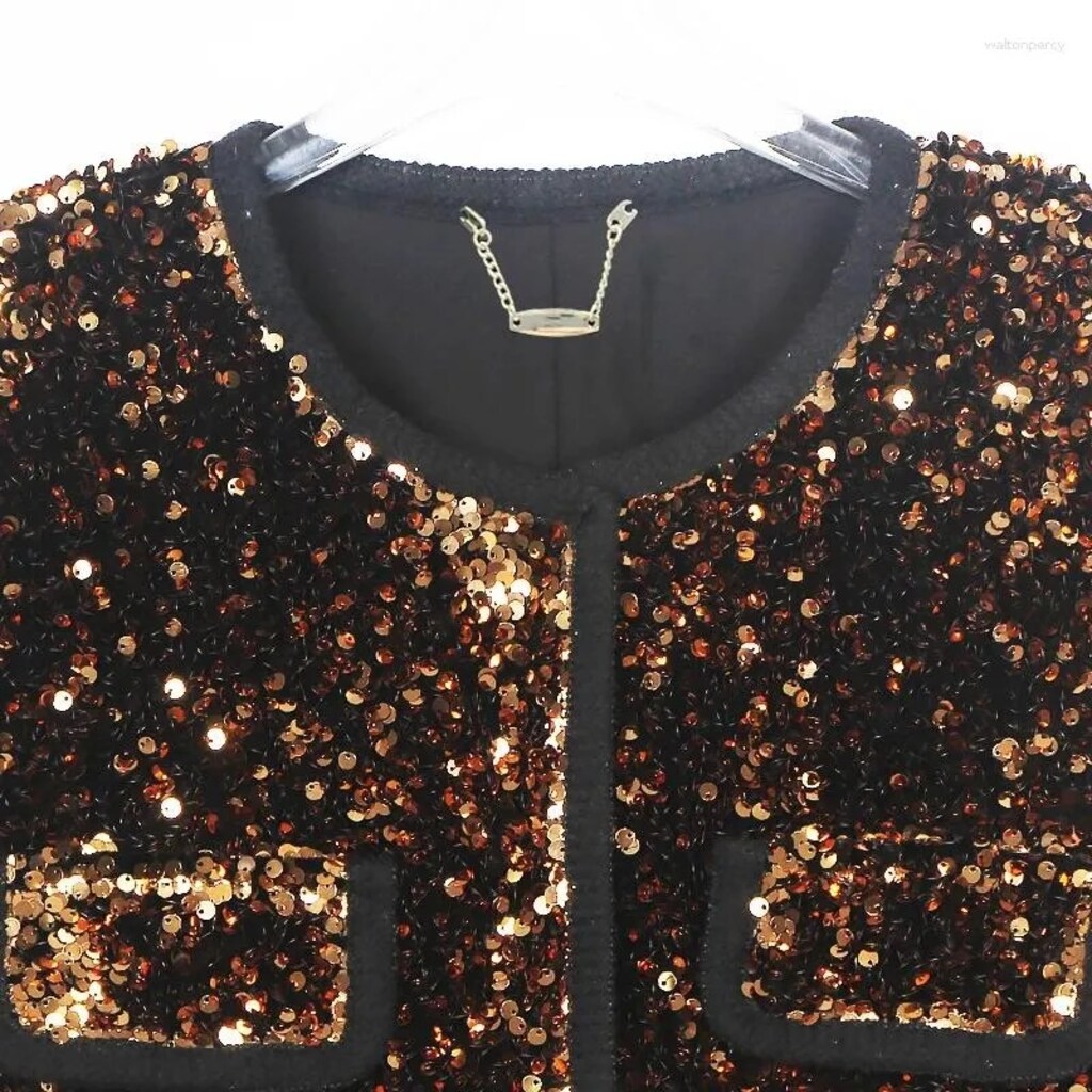 B111 Gold Payetli Tasarım Ceket (YURTDIŞI İTHAL) 400$ - 4
