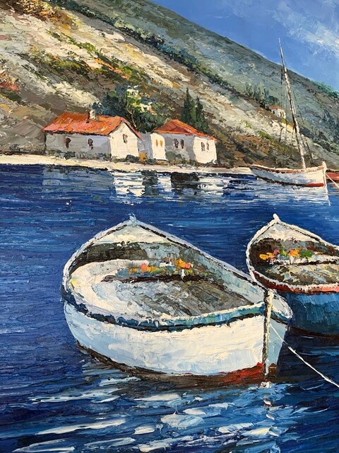deniz manzara yağlı boya tablo 96*66 cm