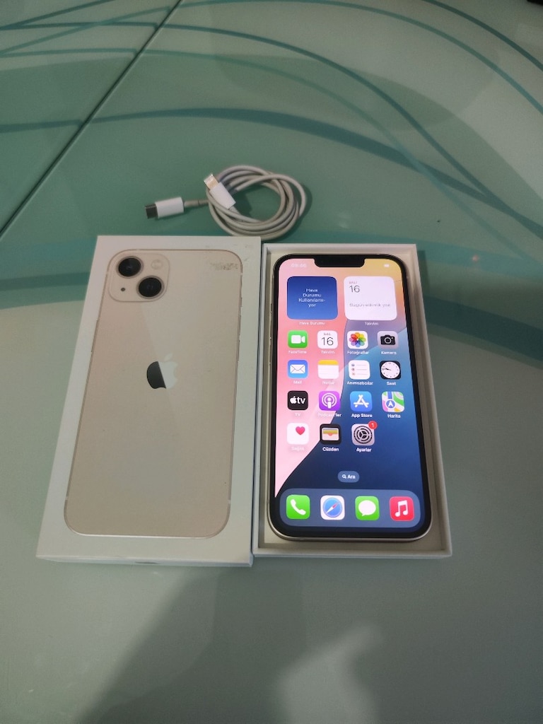 KARTA TAKSİT İPHONE 13 128 GB PİL 78 KUTU VE ŞARJ ALETİ MEVCUT TEMİZ - 6