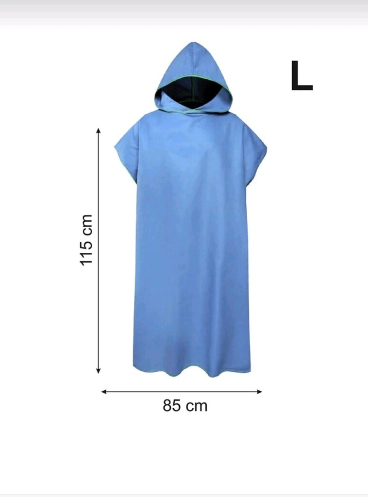 Unisex Mikrofiber Surf Panço Plaj Havlusu Kapüşonlu – Mavi – L Beden - 5