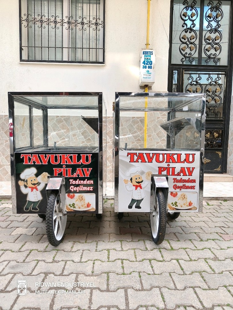 seyyar pilav arabası pilav tezgahı tavuklu nohutlu pilavcı arabası - 8