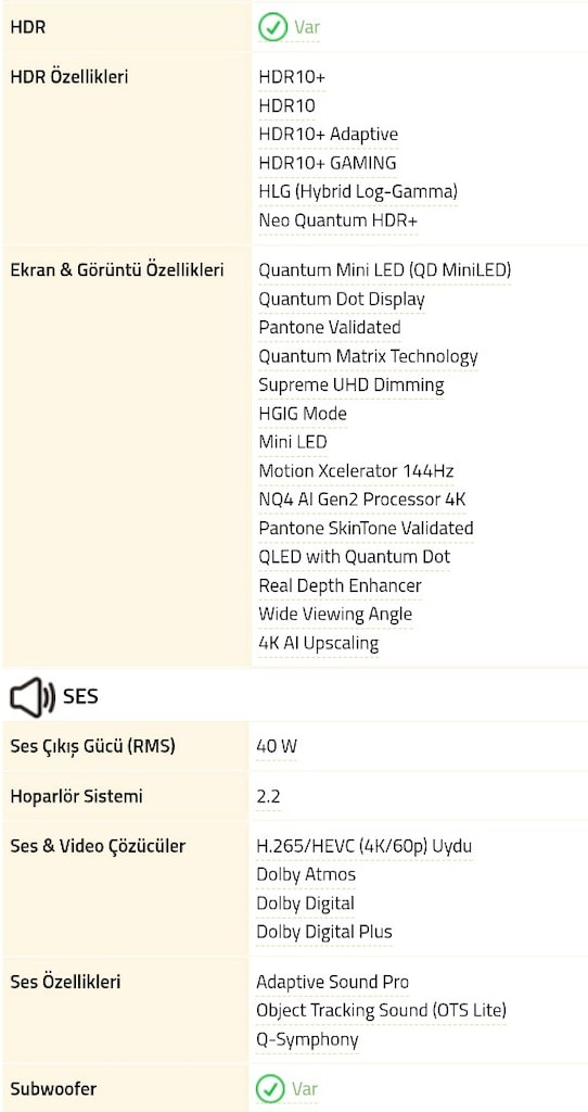 SAMSUNG QE55QN85A 140 EKRAN NEO QLED 4K SMART TV - 8