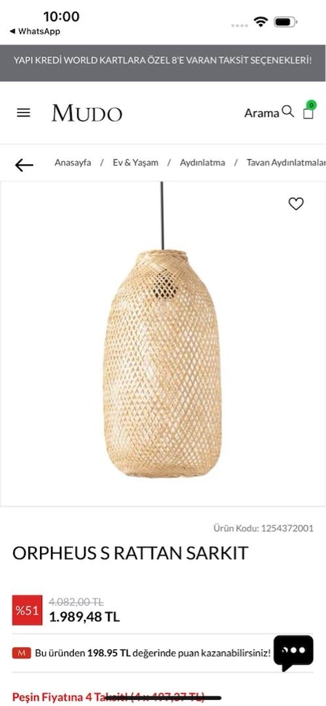 Mudo tasarım rattan avize - 6