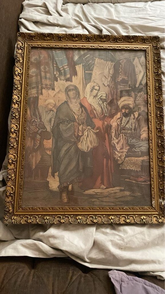 Amedeo Preziosi İpek Çarşısı Eski Baskı – Masif Varaklı Çerçeve - 3