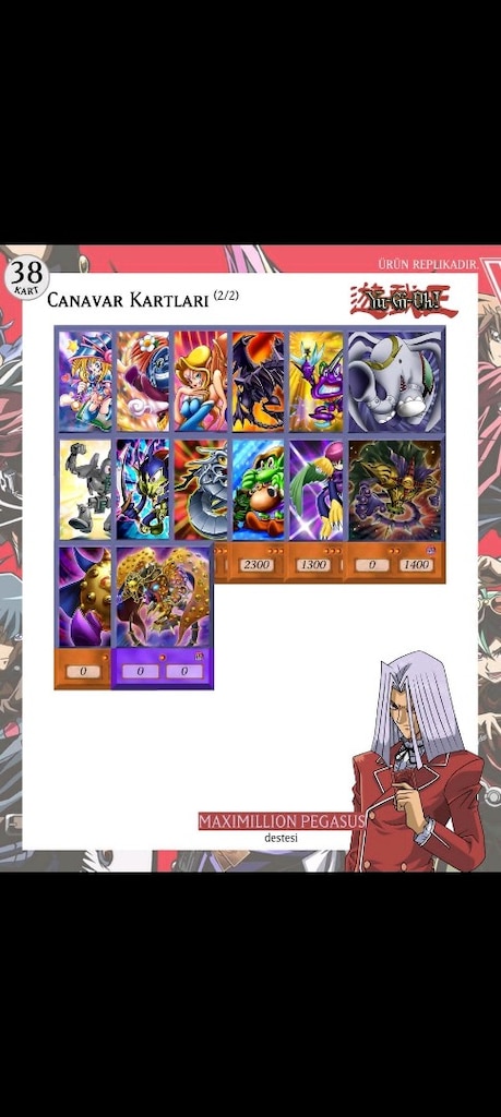Maximillion Pegasus Anime Hal Destesi 70 Yugioh Kartı Yu-Gi-Oh! - 3