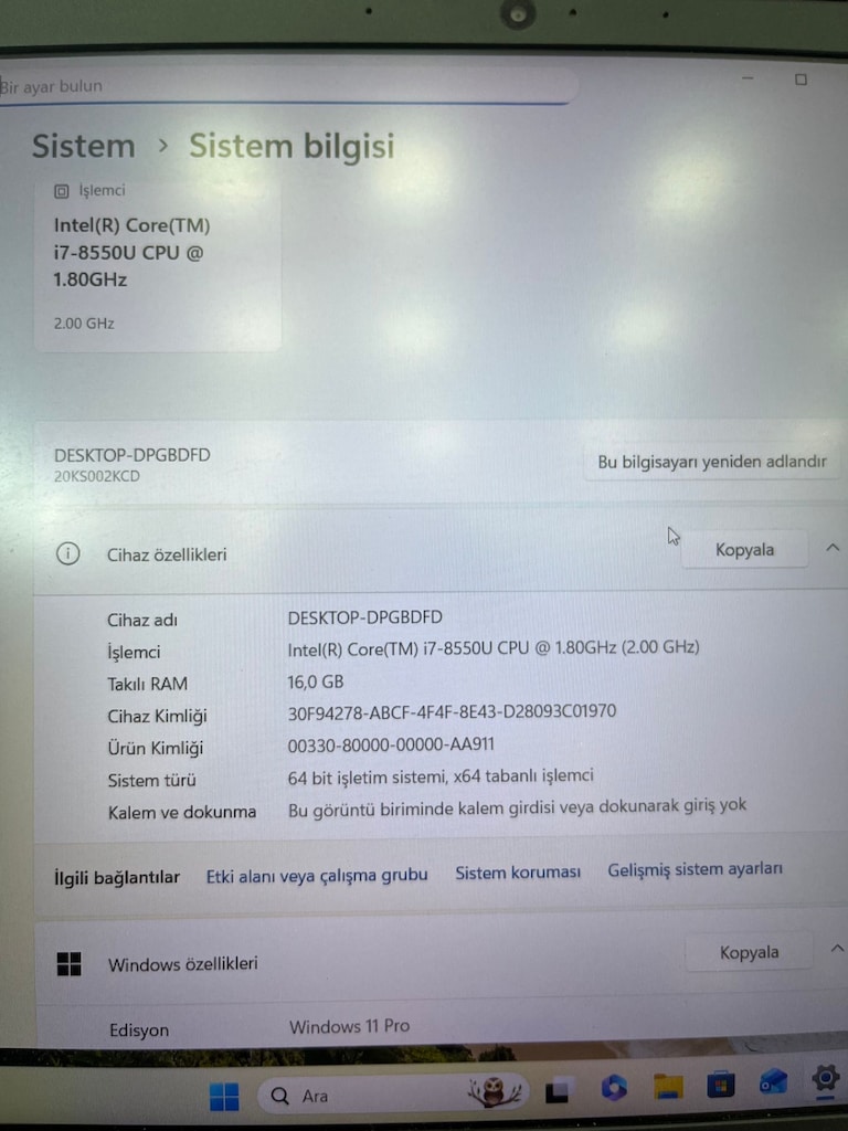 Lenovo ThinkPad E580 i7 16GB RAM 256GB SSD RX550 15.6" Full HD - 11