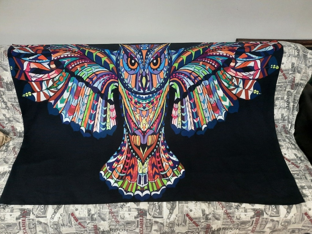 baykuş motifli bohem kumaş - 4